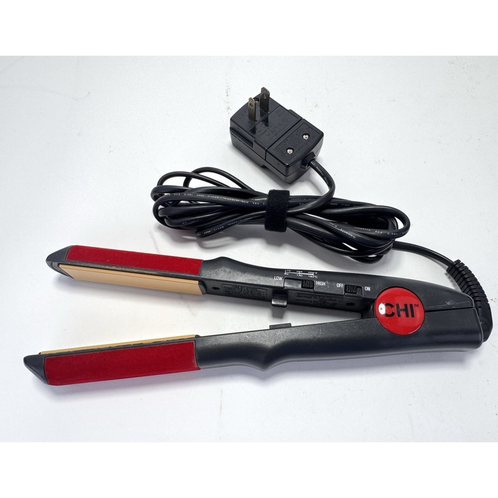 Chi Turbo Farouk Ceramic Flat Iron 1" Red Velvet GF1538D Used Tested Works